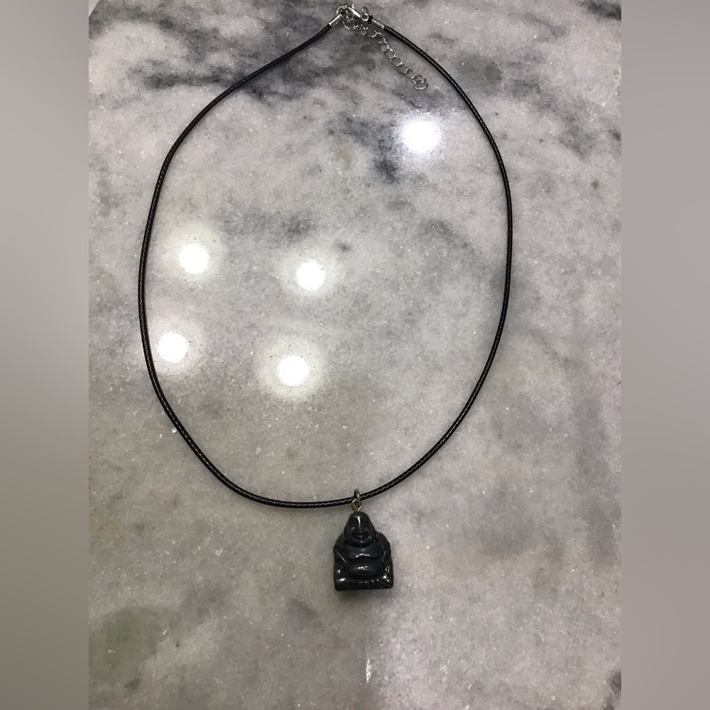 Hematite Buddha Necklace